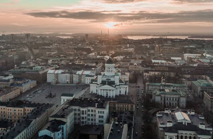 Helsingin kaupungin ilmanäkymä